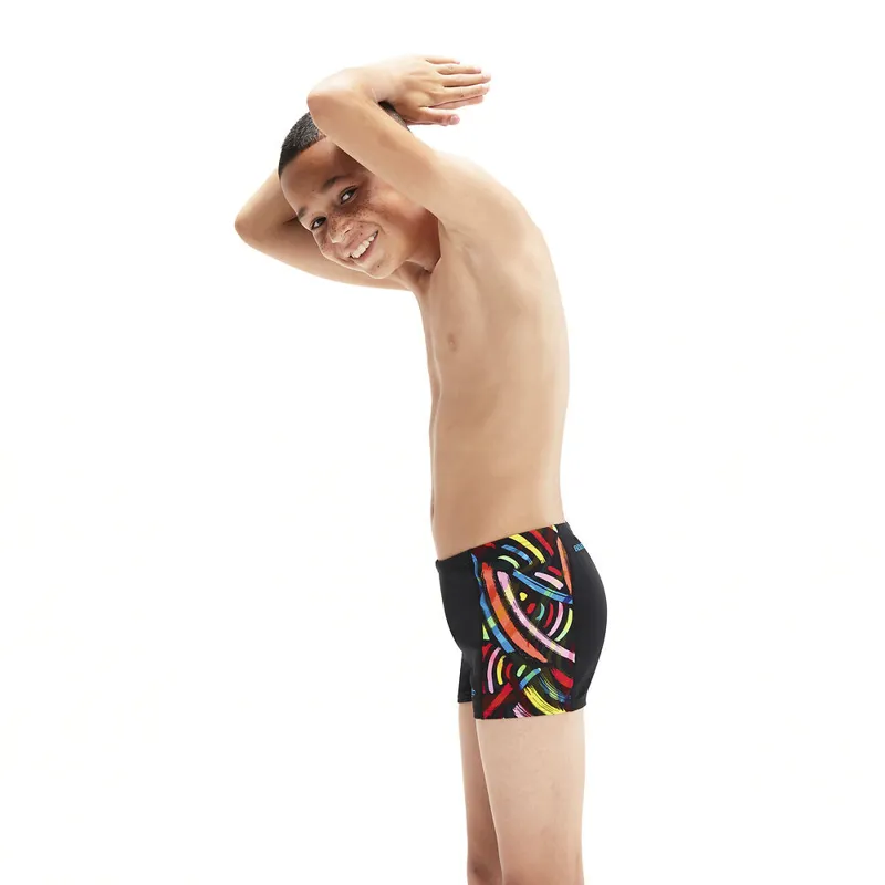 Speedo Boys Digital Panel Aquashort Black/Fluo Multi-3